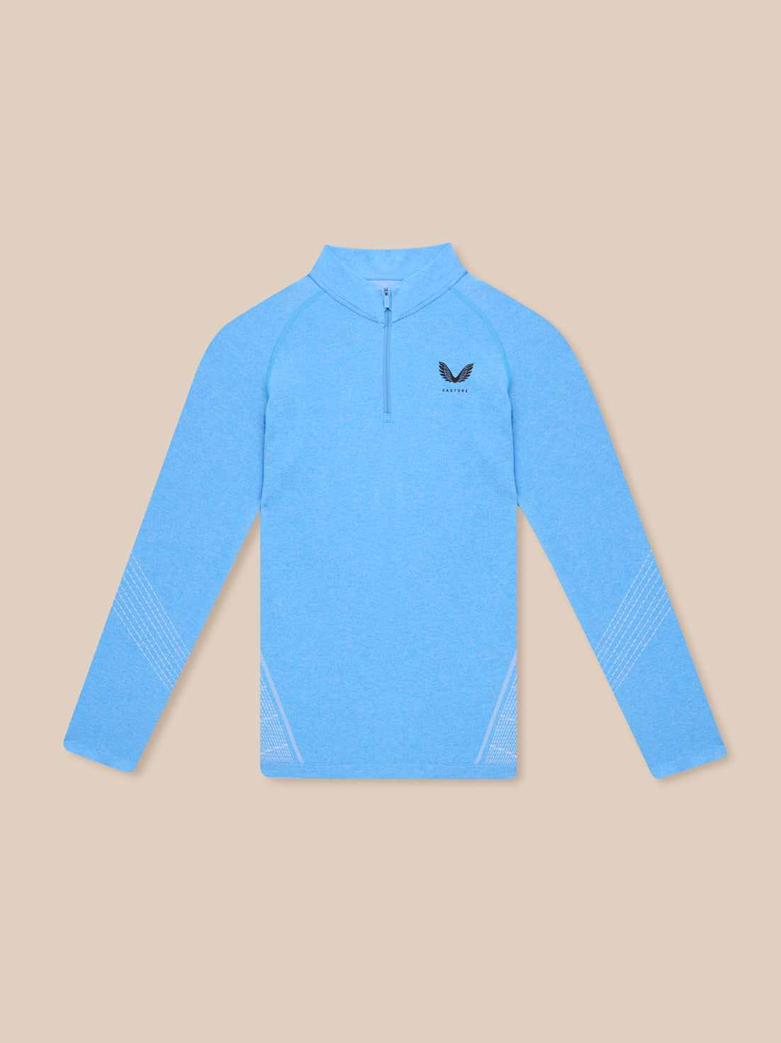 Flow Seamless Quarter Zip Long Sleeve Top - Cool Blue/Black
