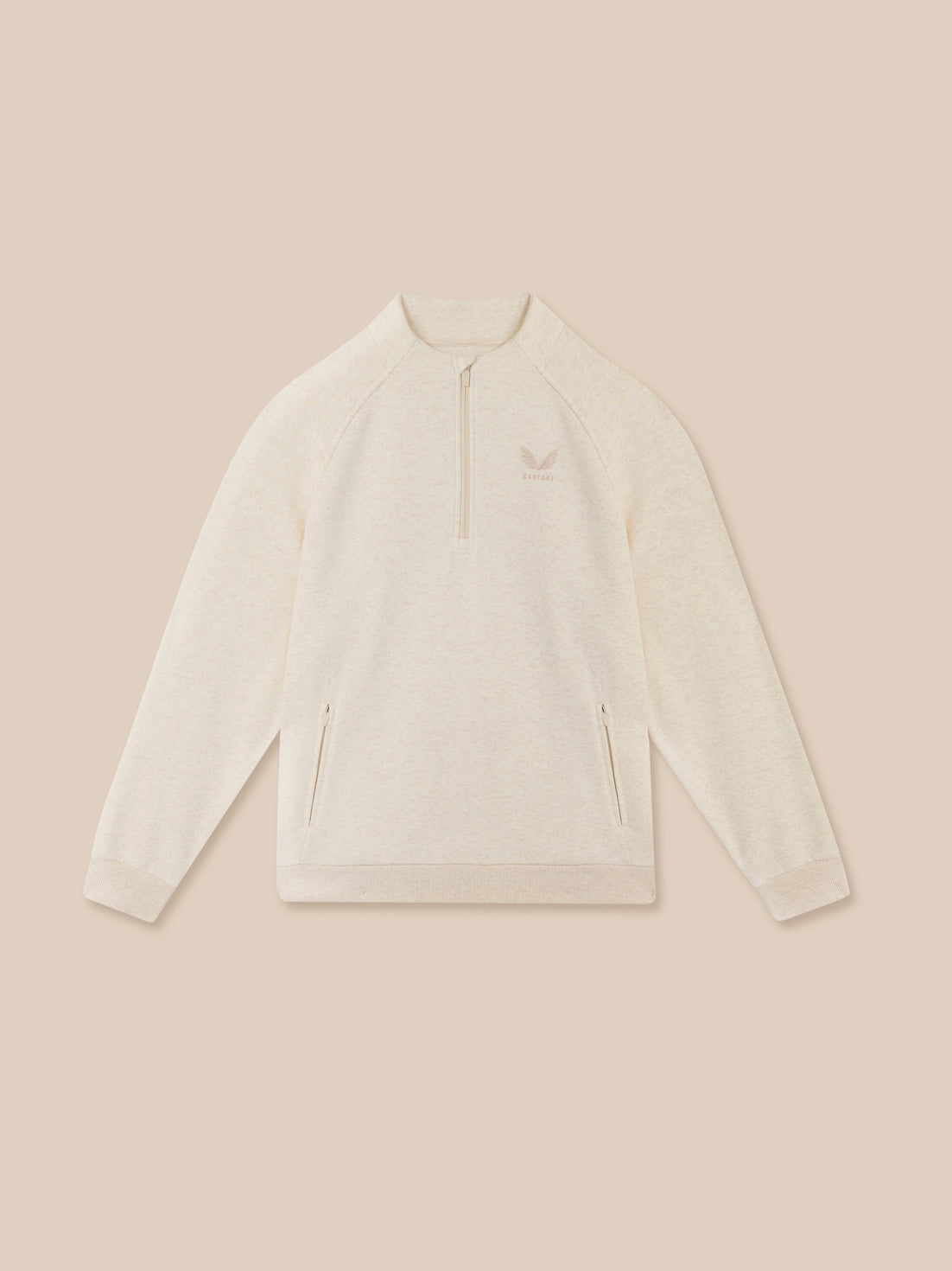 Men’s Adapt Cotton Fleece Quarter Zip Sweatshirt - Cream