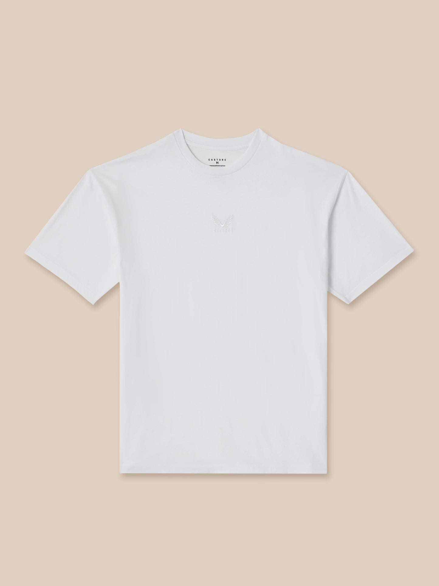 White t-shirt on a beige background