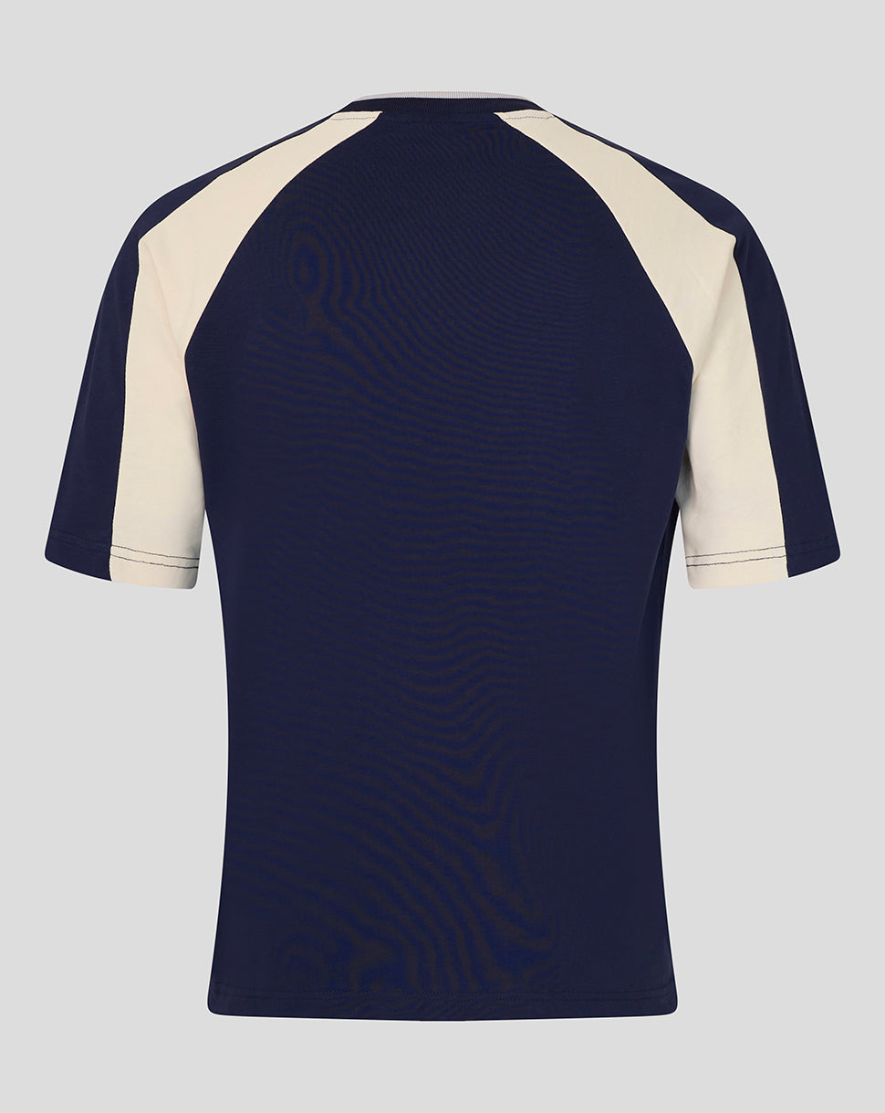 Rangers Unisex 25/26 Art of Football Panelled 90s T-Shirt - Navy