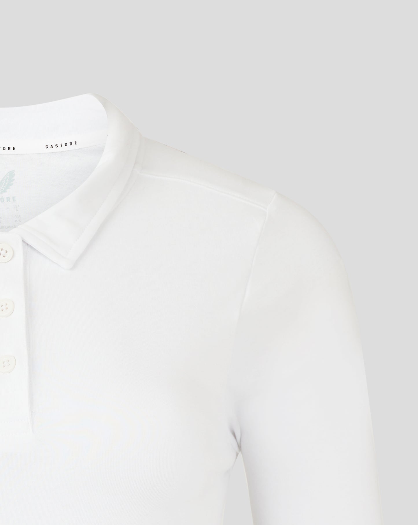 Womens Long Sleeve Cotton Leisure Polo - Brilliant White