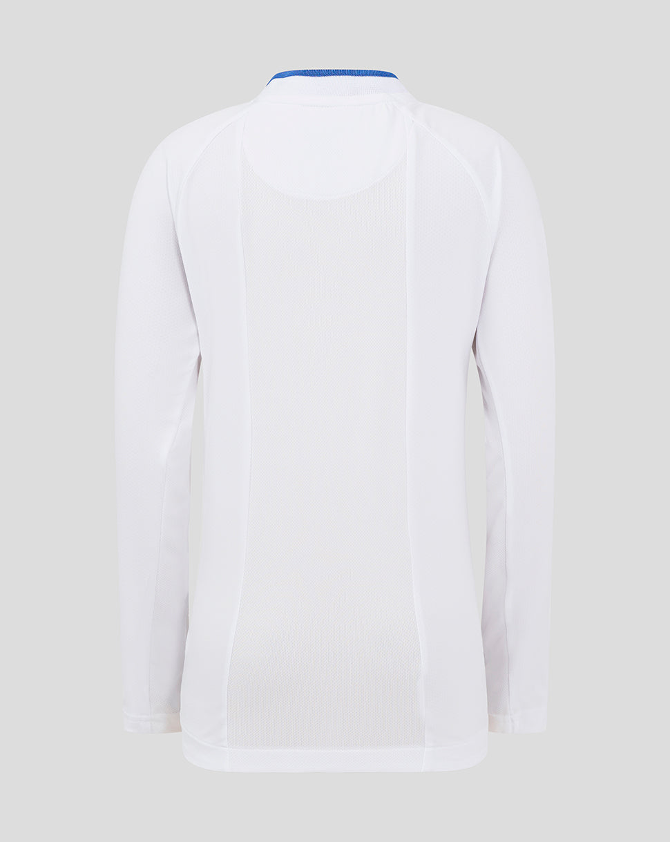 Long Sleeve Polo - White/Blue