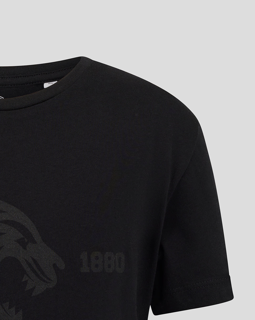 Leicester Tigers Junior 25/26 Varsity 1880 Short Sleeve T-Shirt - Black