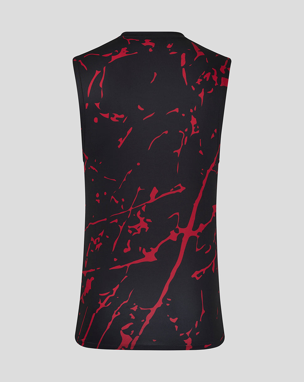 Mens Printed Training Singlet - Black