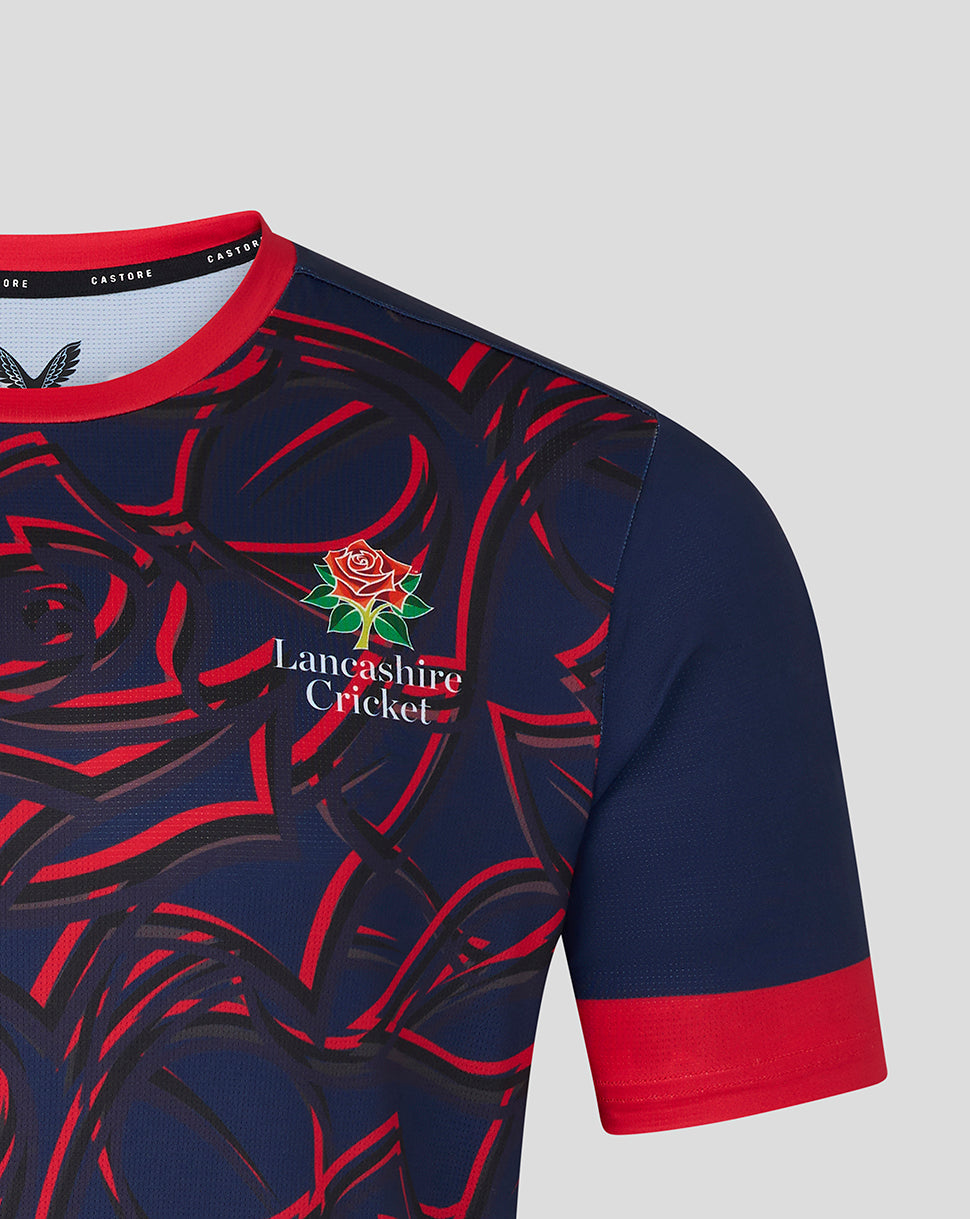 Lancashire Cricket Men's 26/27 ODI Short Sleeve Jersey - Peacoat