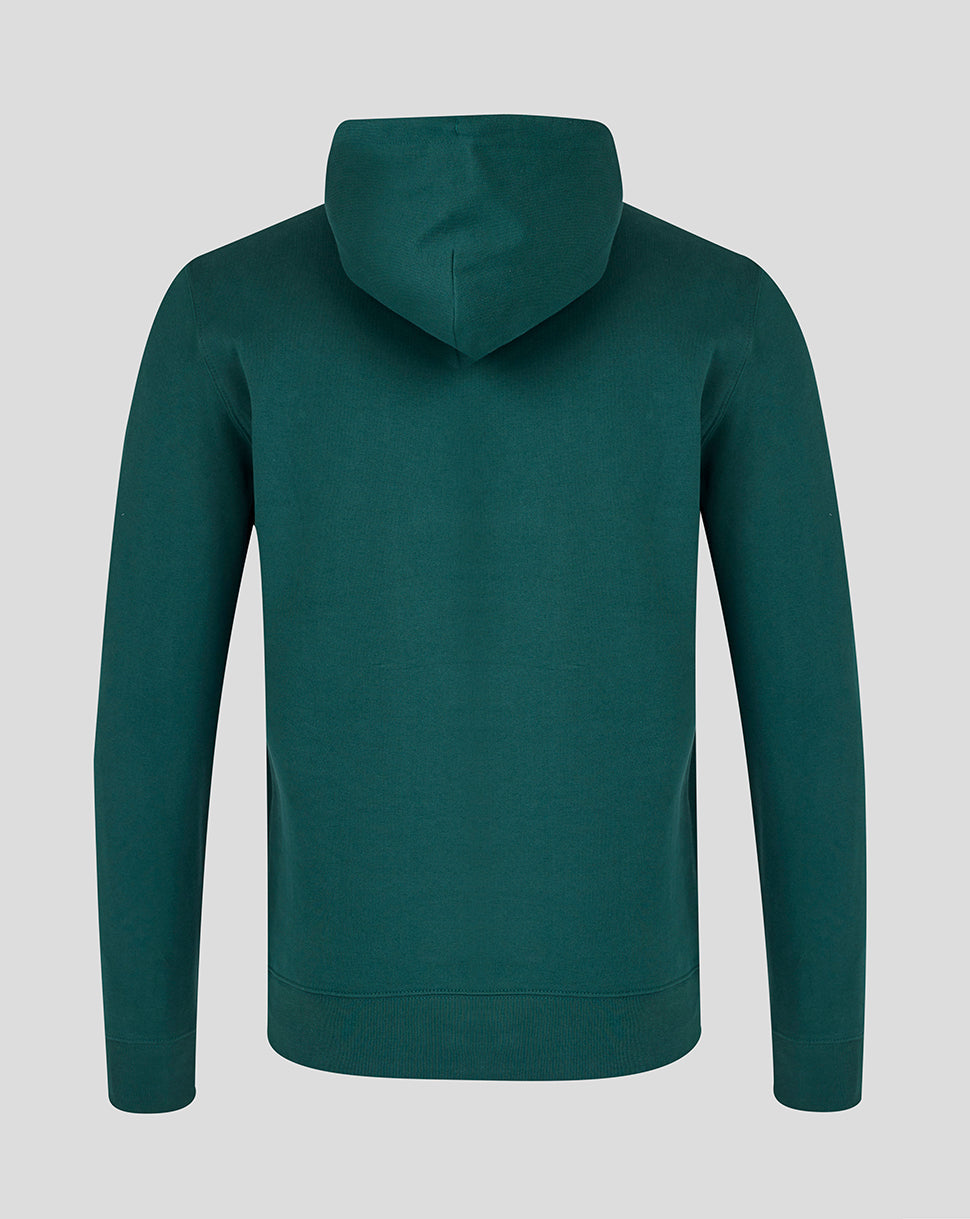 Leicester Tigers Unisex 25/26 Travel Brushed Back Hoodie- Dark Green