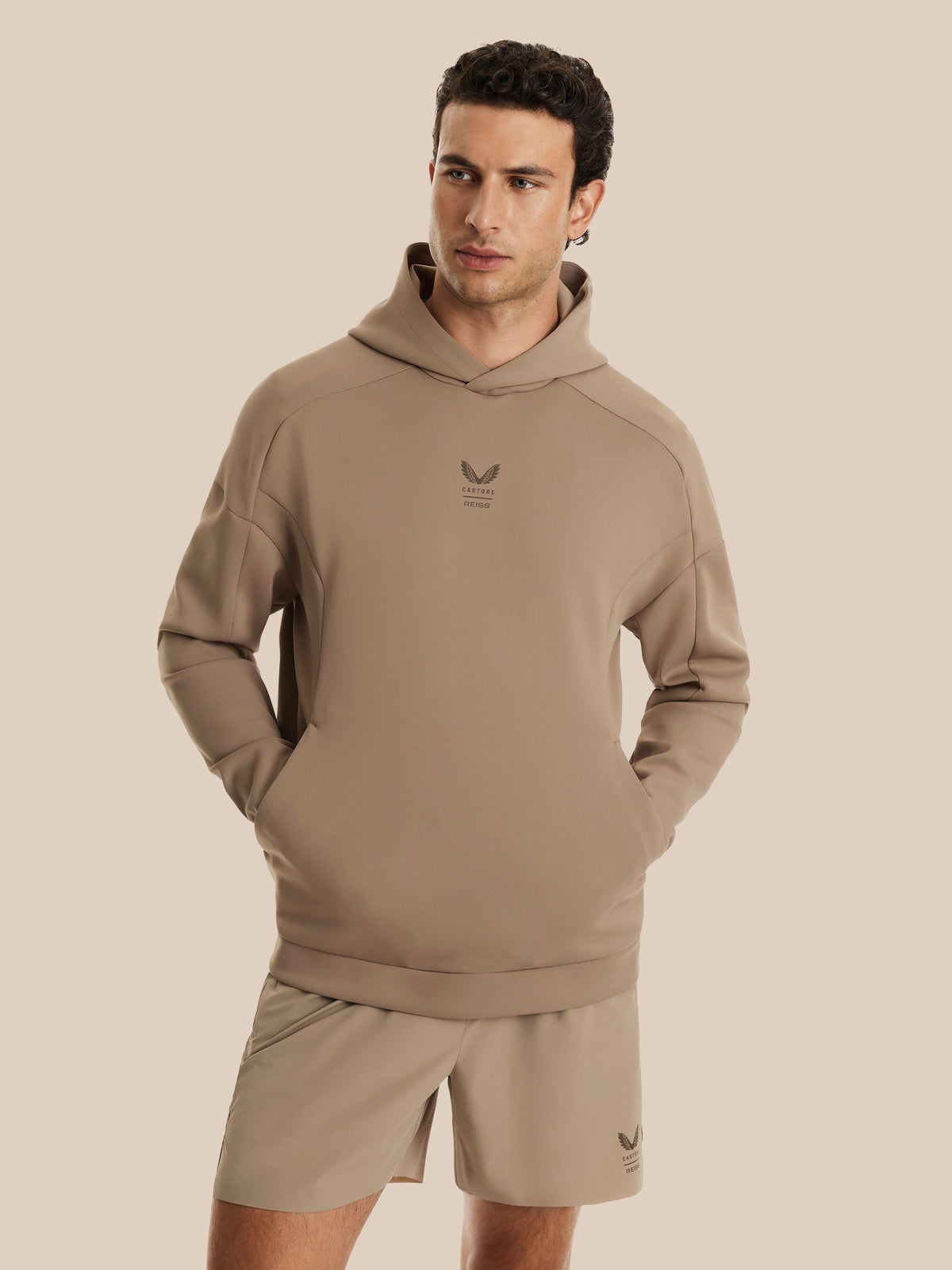 Herren Reiss x Castore Flex Hoodie - Dustwood - Beige