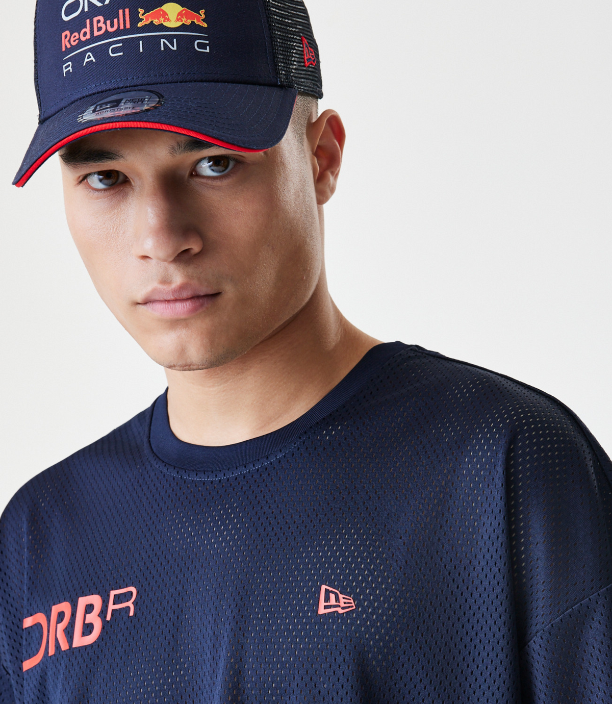 New Era Oracle Red Bull Racing Heren Grafisch Oversized Mesh T-shirt – Donkerblauw - Donkerblauw