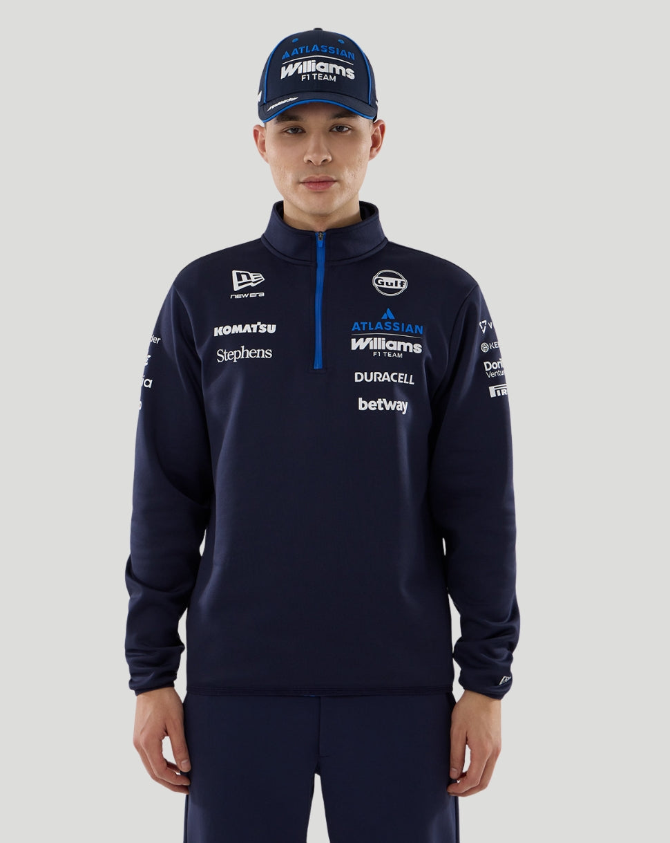 Sudadera con cremallera hasta la mitad del pecho de Williams Racing para hombre, F1 2026 - Azul marino - Azul marino