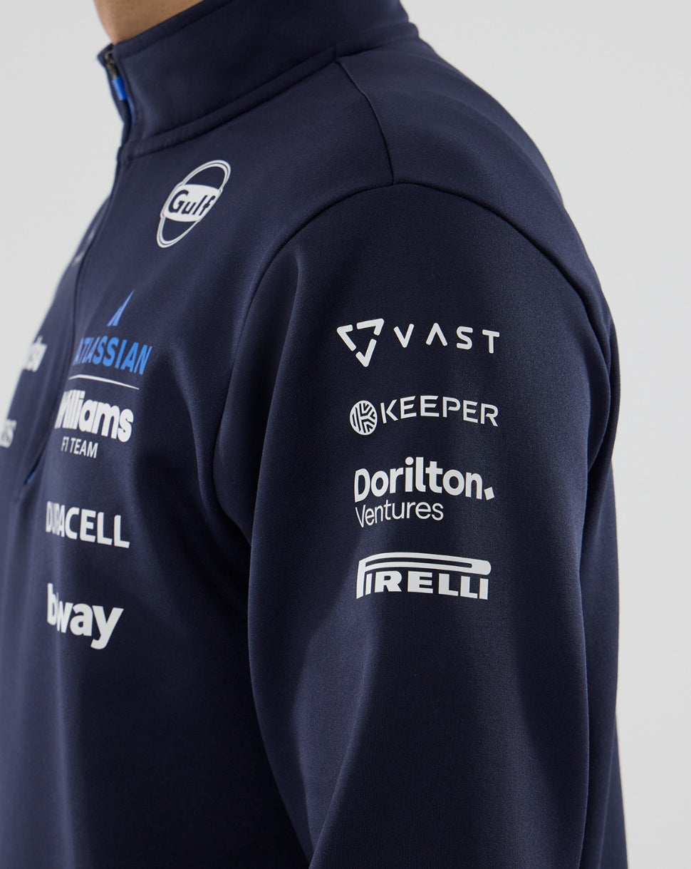 Sudadera con cremallera hasta la mitad del pecho de Williams Racing para hombre, F1 2026 - Azul marino - Azul marino