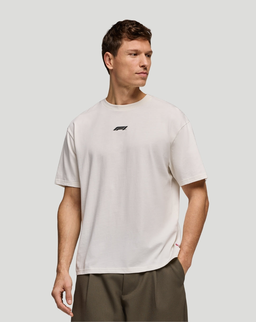 F1 Fanwear Heren Racing Division Worldwide Grafisch T-shirt – Wit - Cloud Dancer