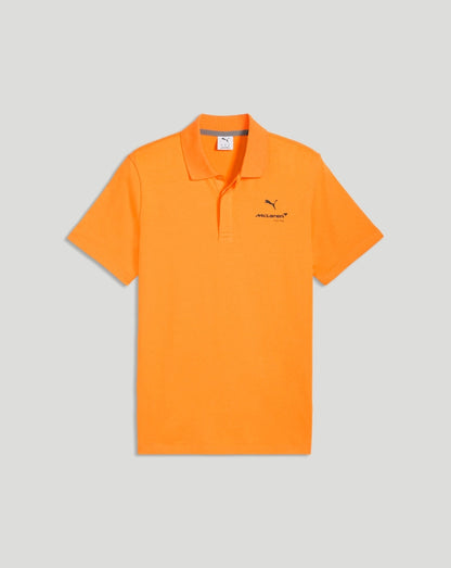 Front view of a papaya McLaren polo featuring a small logo on the left chest
