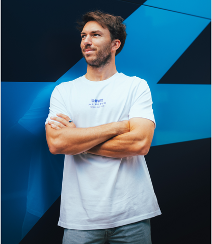 Alpine Unisex Core Driver Pierre Gasly Relaxed Fit T-Shirt – White