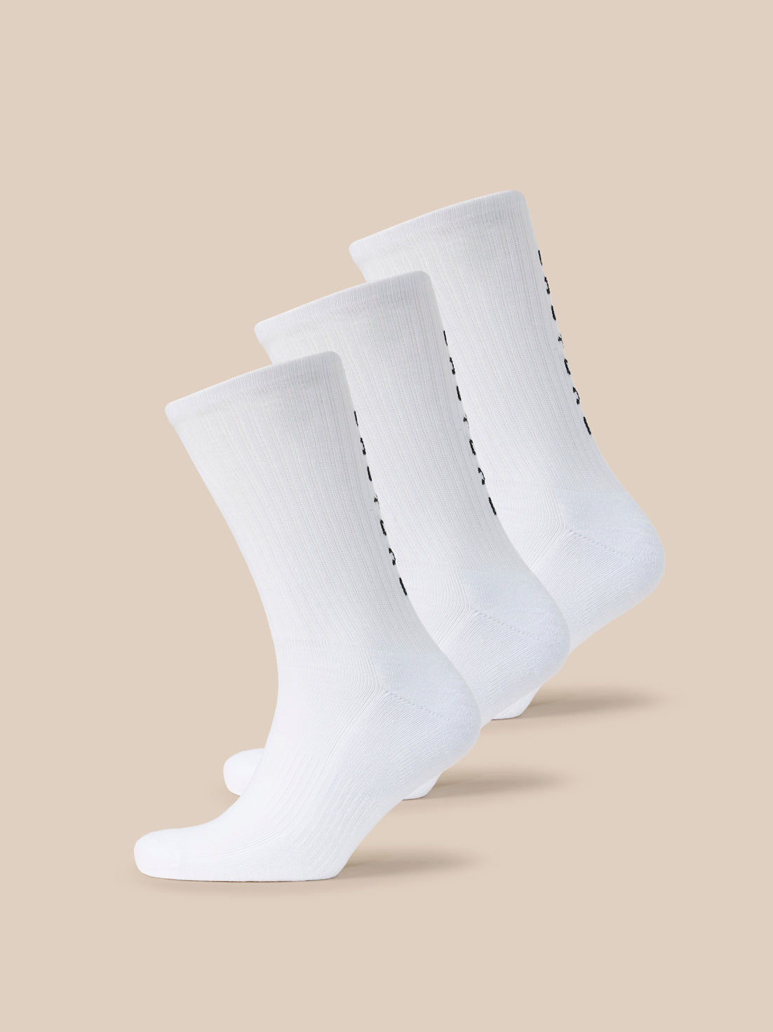 Unisex Crew-Socken 3er-Pack – Weiss - Weiss