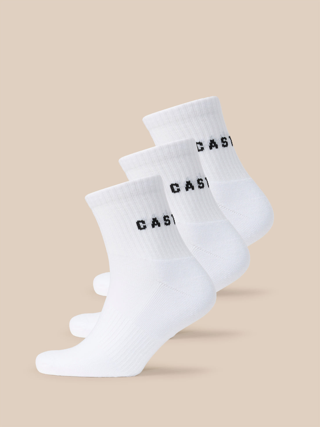 Unisex 3er-Pack Quarter Socken – Weiss - Weiss