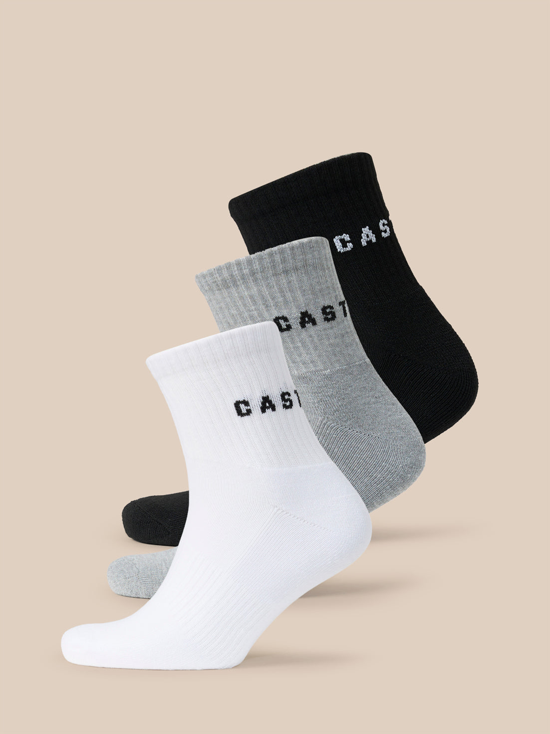 Unisex 3 Pack Quarter Sokken – Multi - Meerkleurig