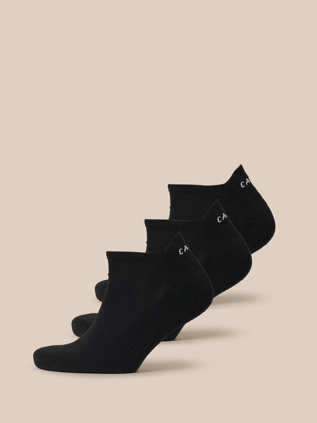 Calcetines Unisex 3 Pack Trainer Liner – Negro - Negro