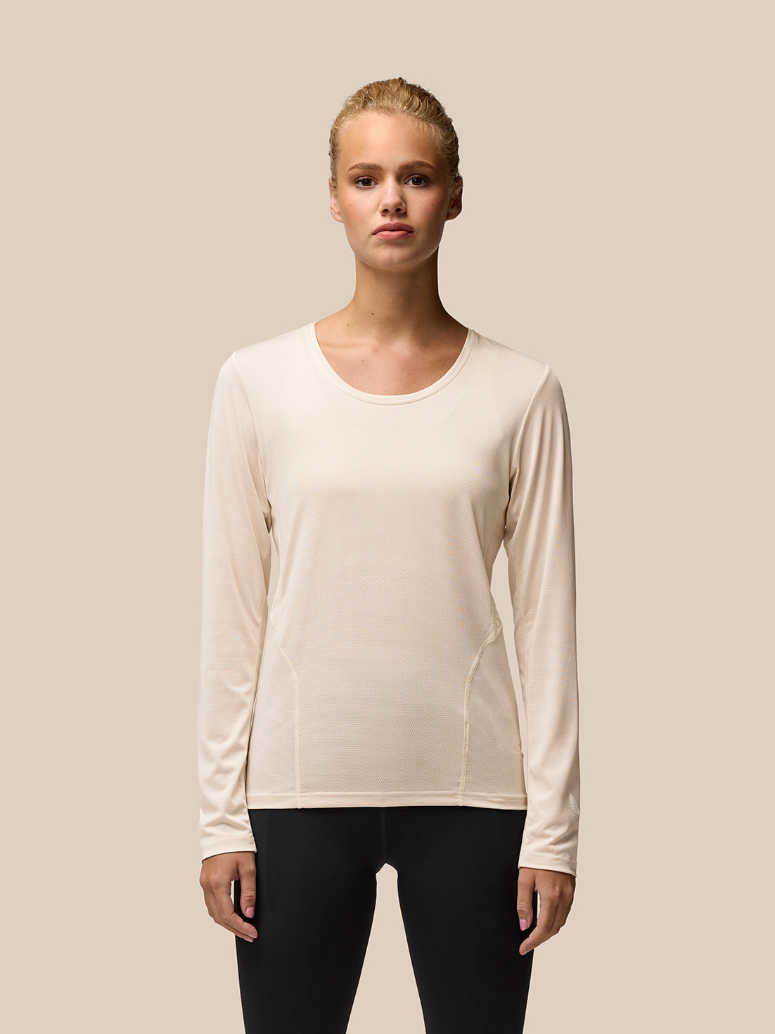 Women’s Flow Movement Long Sleeve T Shirt – Beige
