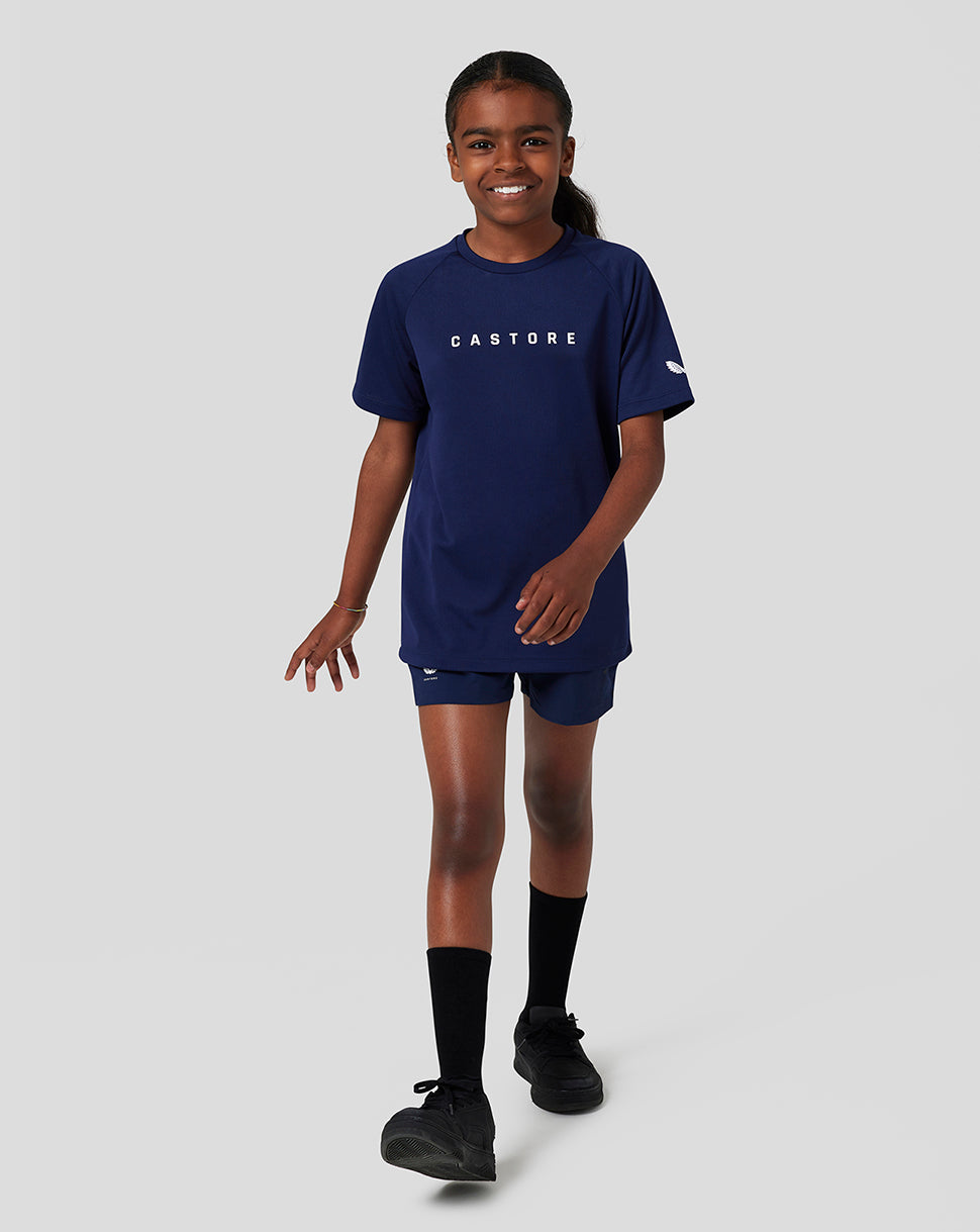 Junior Short Sleeve Raglan T-Shirt - Navy