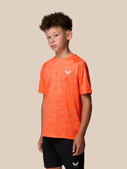 Junior’s Adapt All Over Print Short Sleeve T-Shirt - Bright Orange