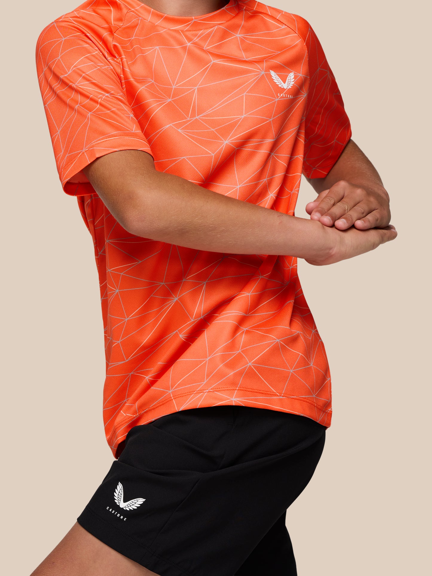 Junior’s Adapt All Over Print Short Sleeve T-Shirt - Bright Orange