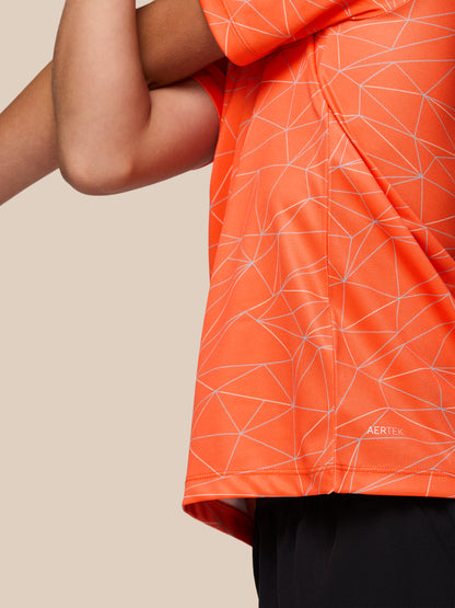 Junior’s Adapt All Over Print Short Sleeve T-Shirt - Bright Orange