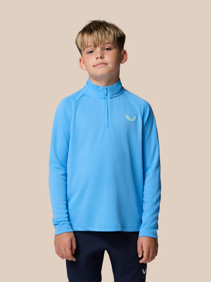 Junior Adapt Training 1/4 Zip Top - Light Blue