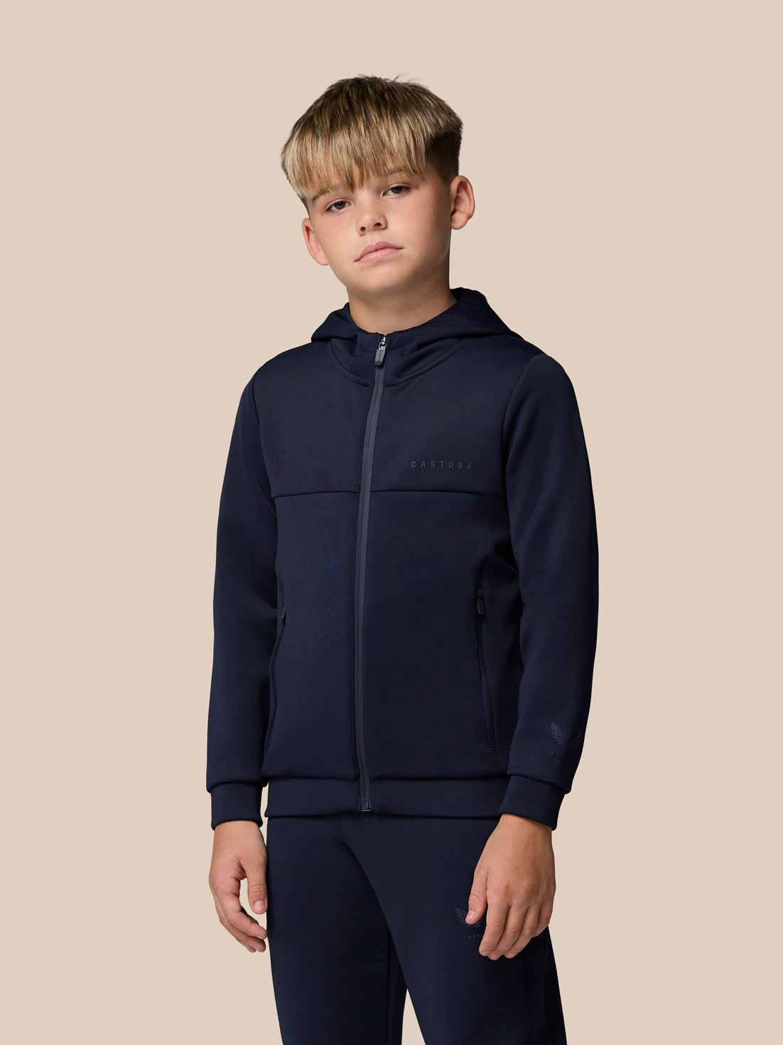 Junior’s Flex Scuba Full Zip Through Long Sleeve Jacket (Unisex) - Navy