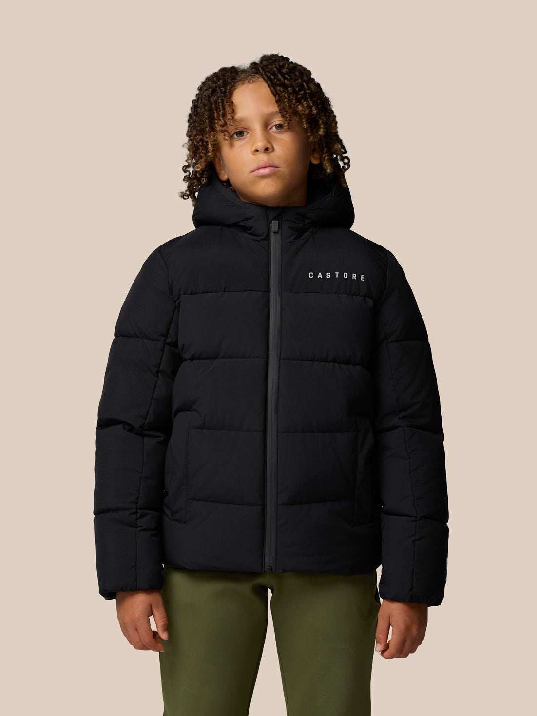 Junior Quilts Lifestyle Puffer Jacket - Black/Mid Grey