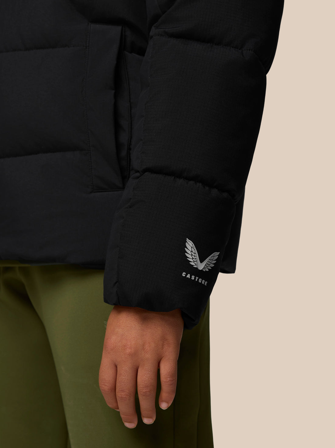 Junior Quilts Lifestyle Puffer Jacket - Black/Mid Grey