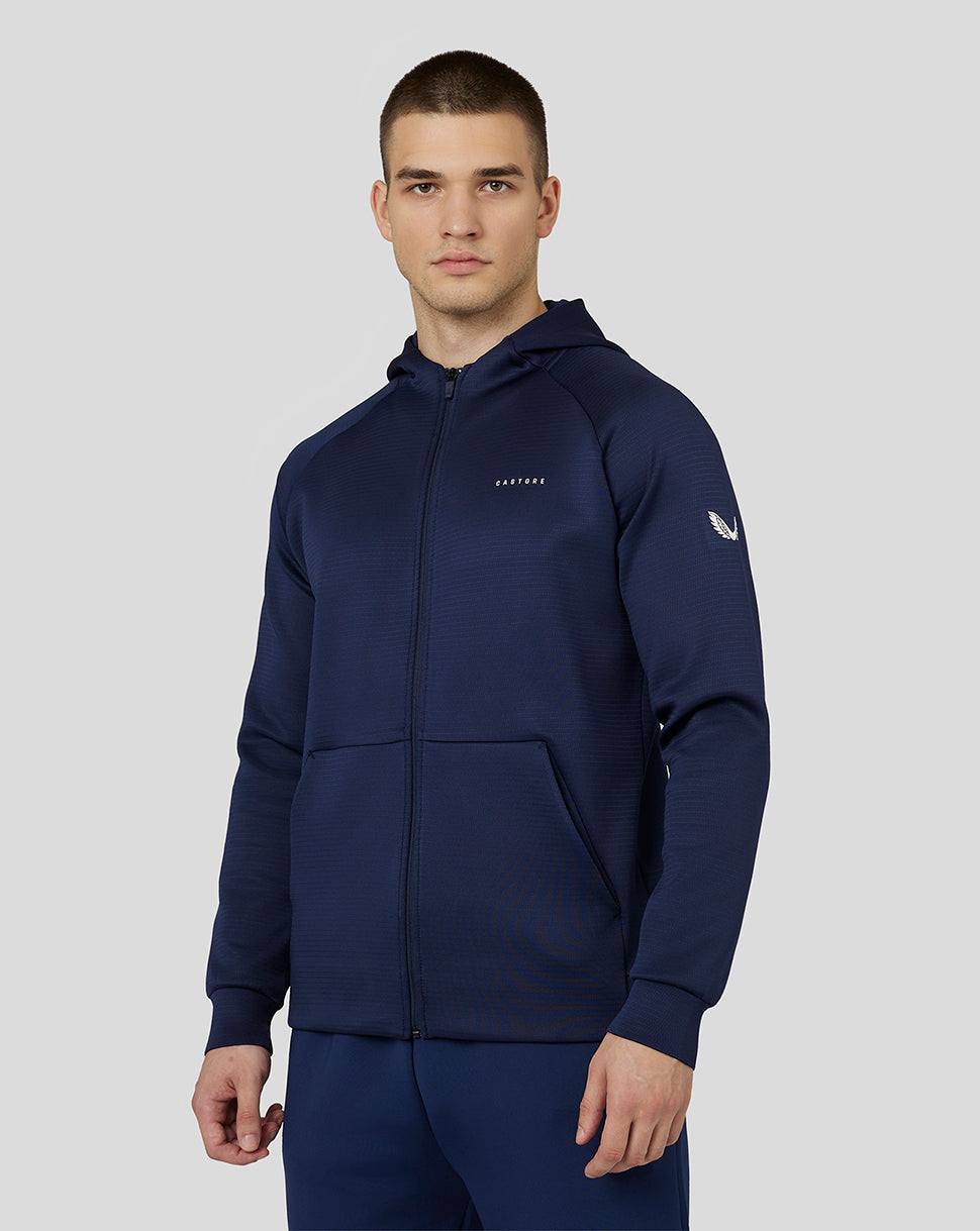 Sudadera con capucha Flex de manga larga con cremallera completa para Hombre - Azul marino - Navy