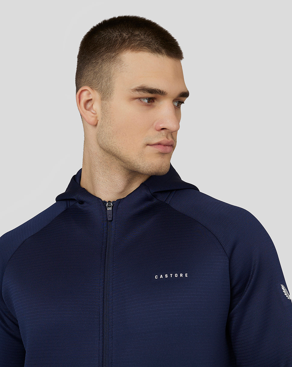 Sudadera con capucha Flex de manga larga con cremallera completa para Hombre - Azul marino - Navy