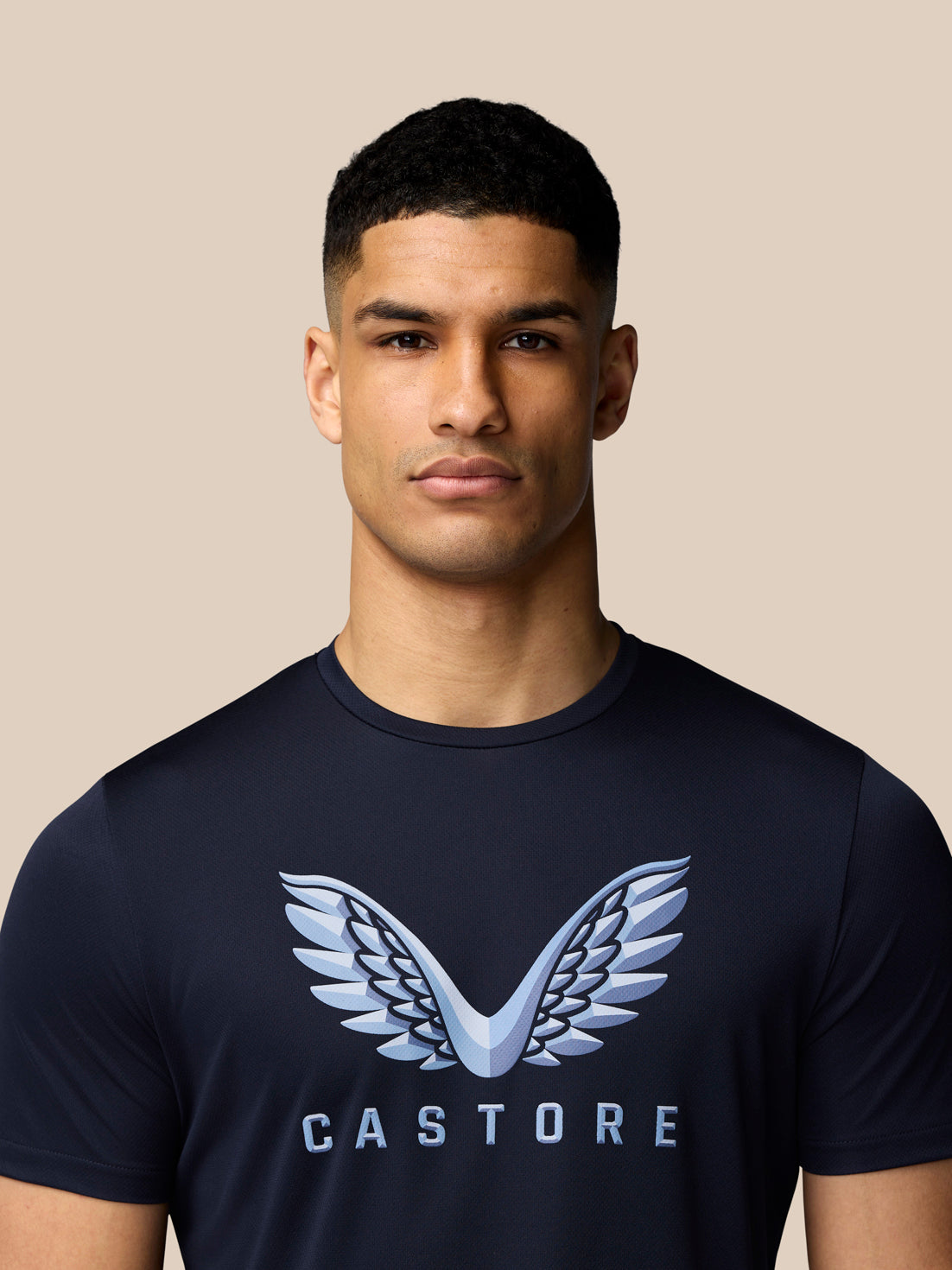 Grafik Training T-Shirt – Mitternachtsblau - Midnight Navy/Himmelblau