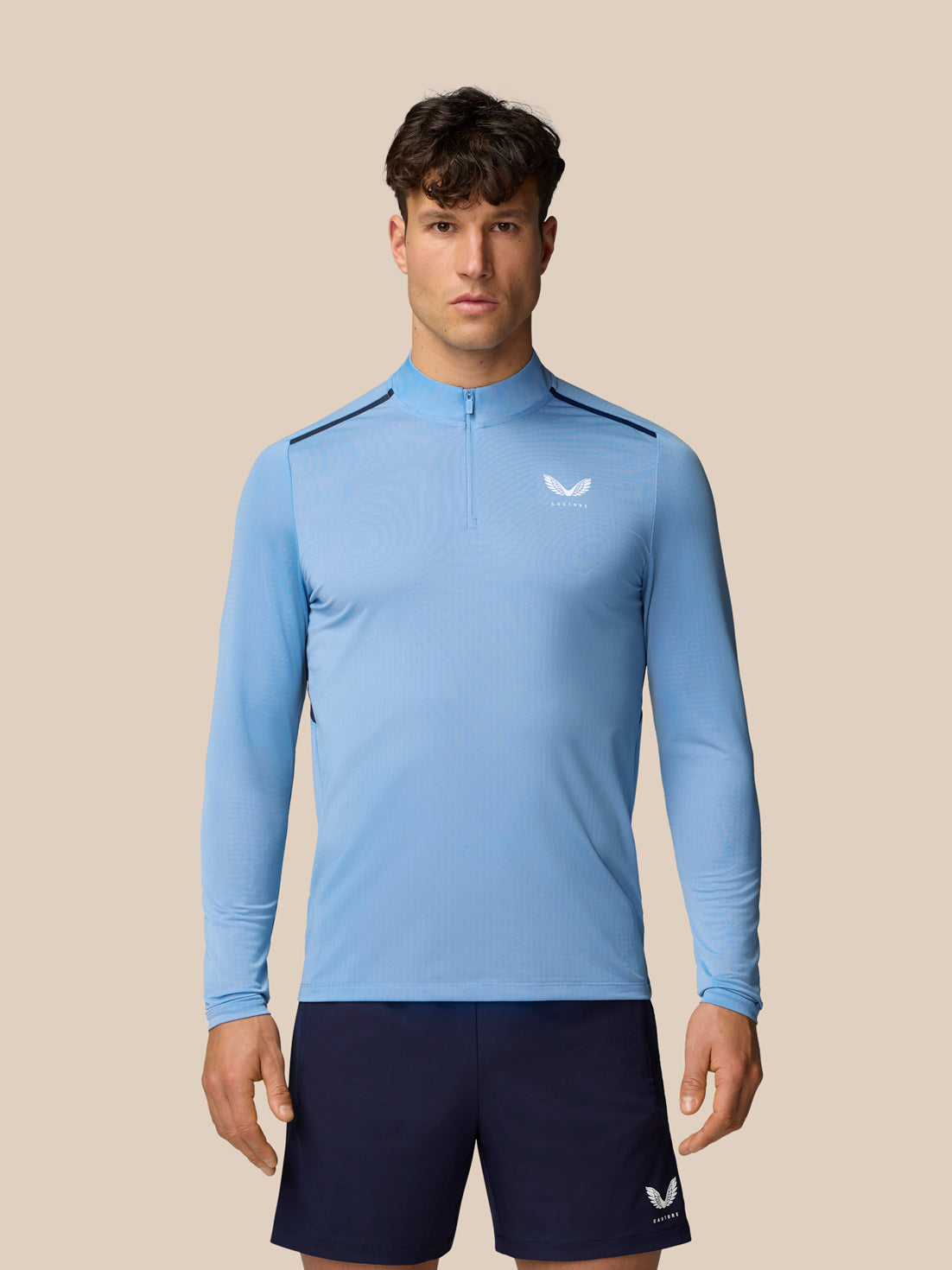 Apex Training 1/4 Zip Top - Sky Blue
