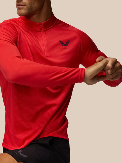 Adapt Training 1/4 Zip Top - Poppy Red