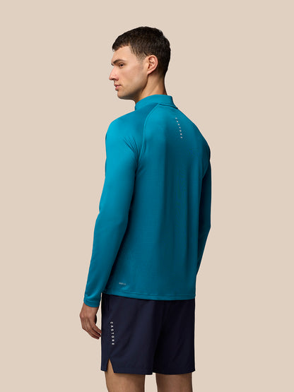Men’s Adapt Print 1/4 Zip Top - Dark Aqua