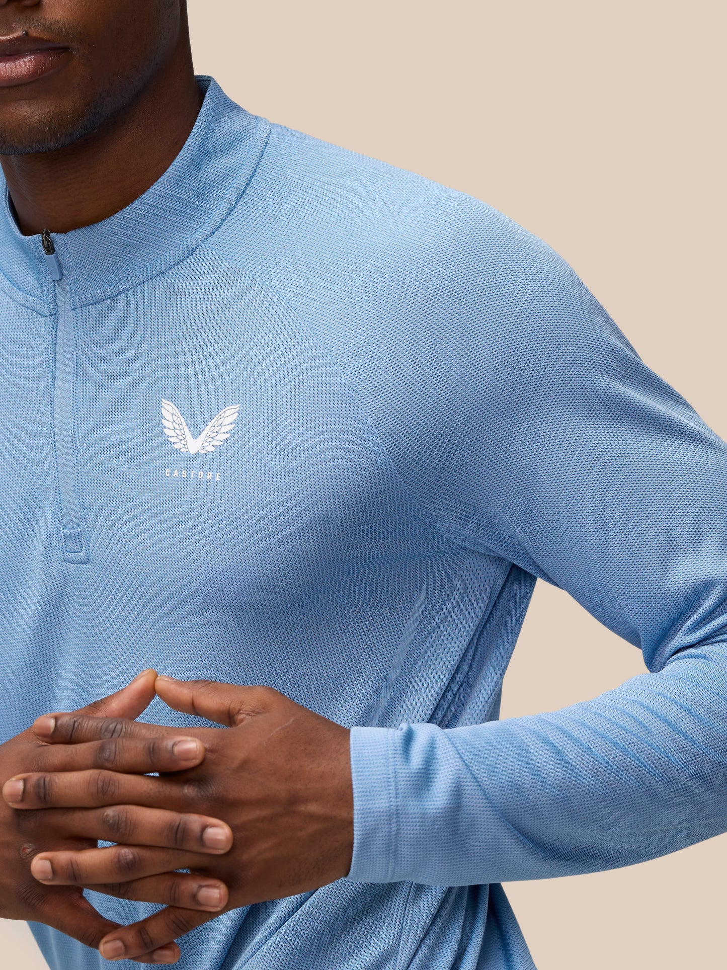 Apex Training 1/4 Zip Top - Sky Blue