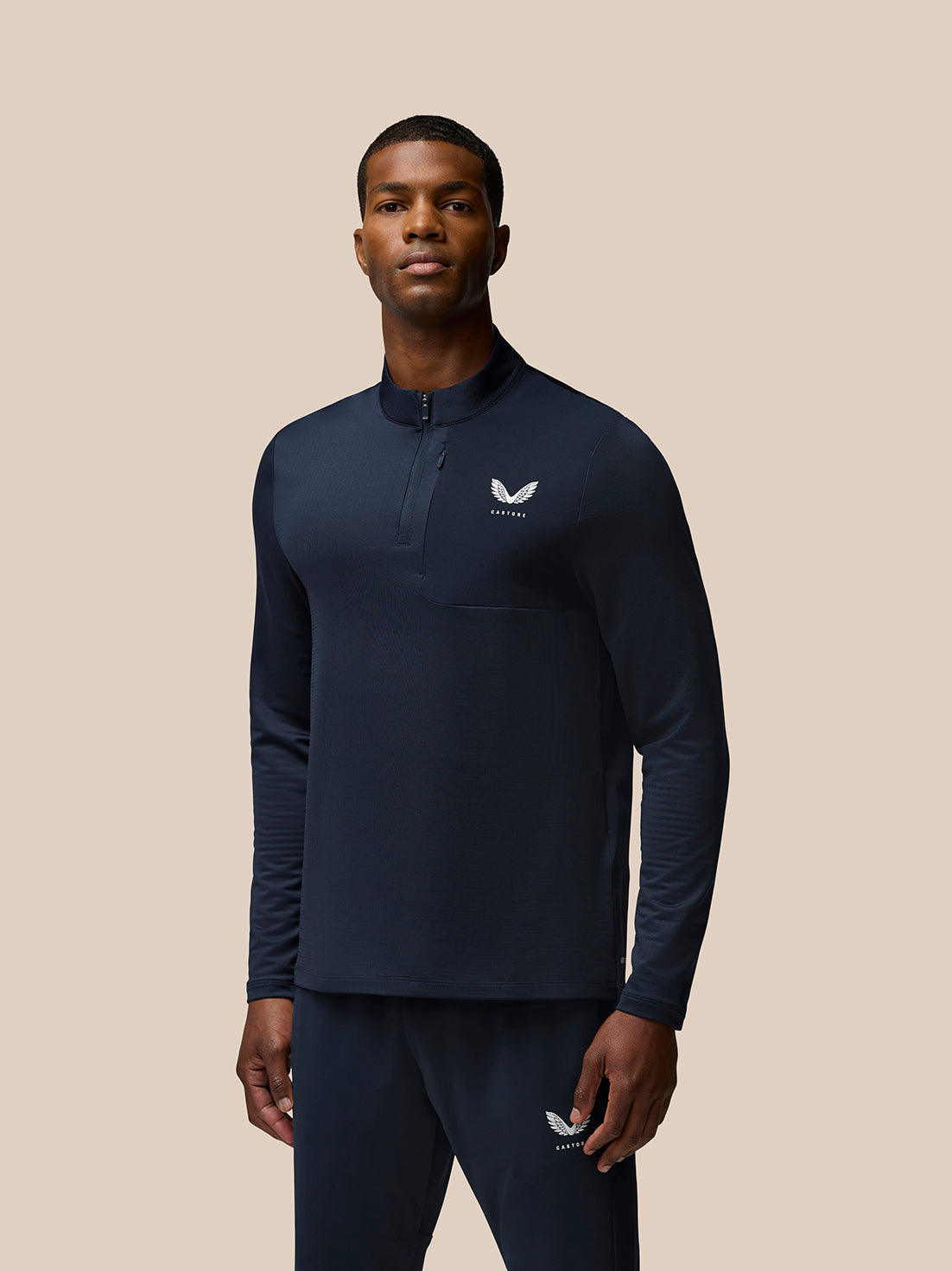 Flow Quarter Zip Sweater Top - Navy