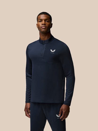 Flow Quarter Zip Sweater Top - Navy