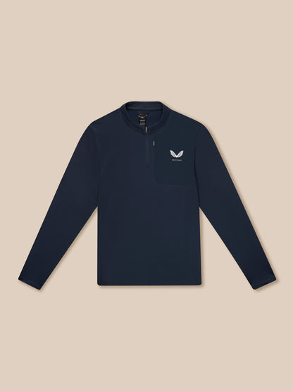 Flow Quarter Zip Sweater Top - Navy