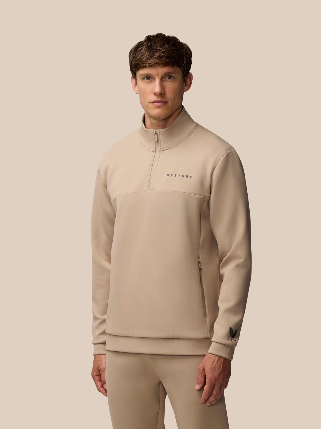 Flex Lifestyle 1/4 Zip - Mushroom/Gunmetal