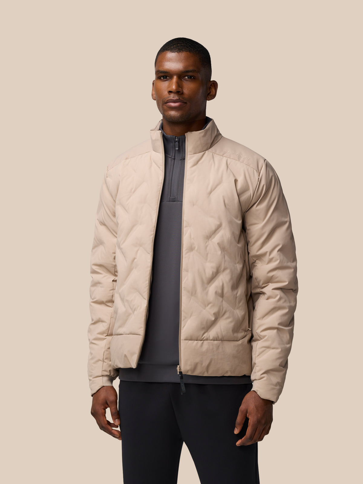 Chaqueta acolchada – Champiñón - Champiñón/Negro