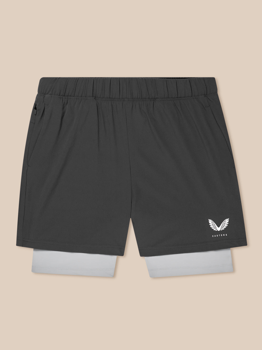 Flow Training 2-in-1-short - Middengrijs - Gunmetal