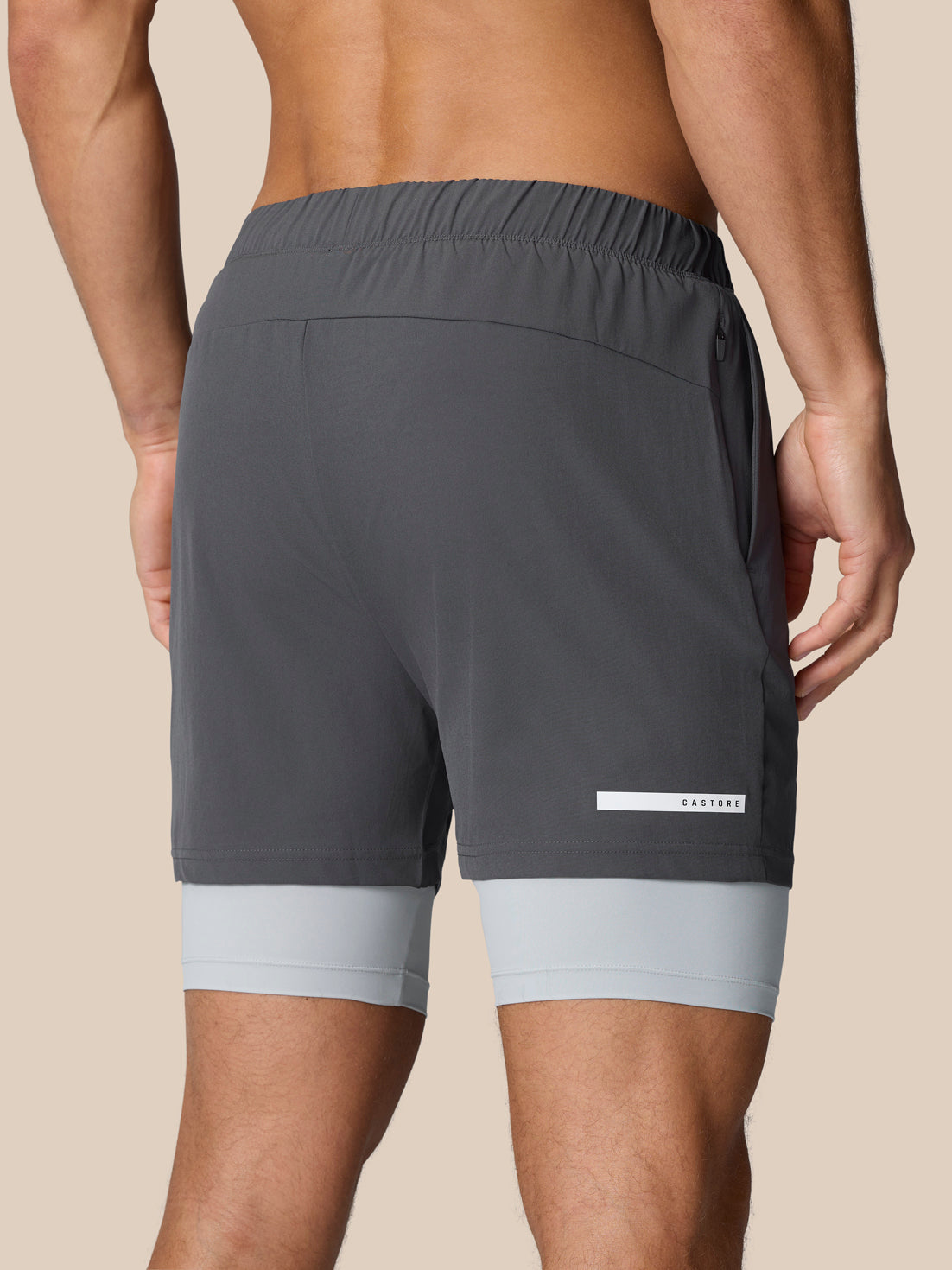 Flow Training 2-in-1-short - Middengrijs - Gunmetal