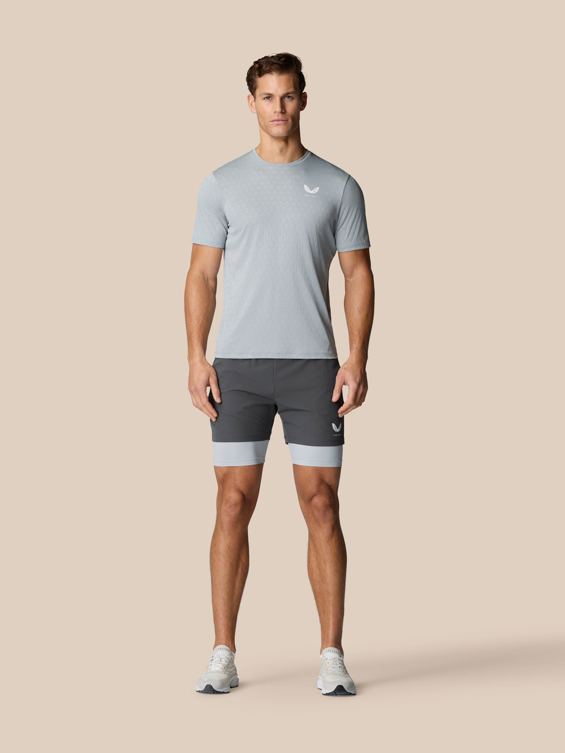 Flow Training 2-in-1-short - Middengrijs - Gunmetal