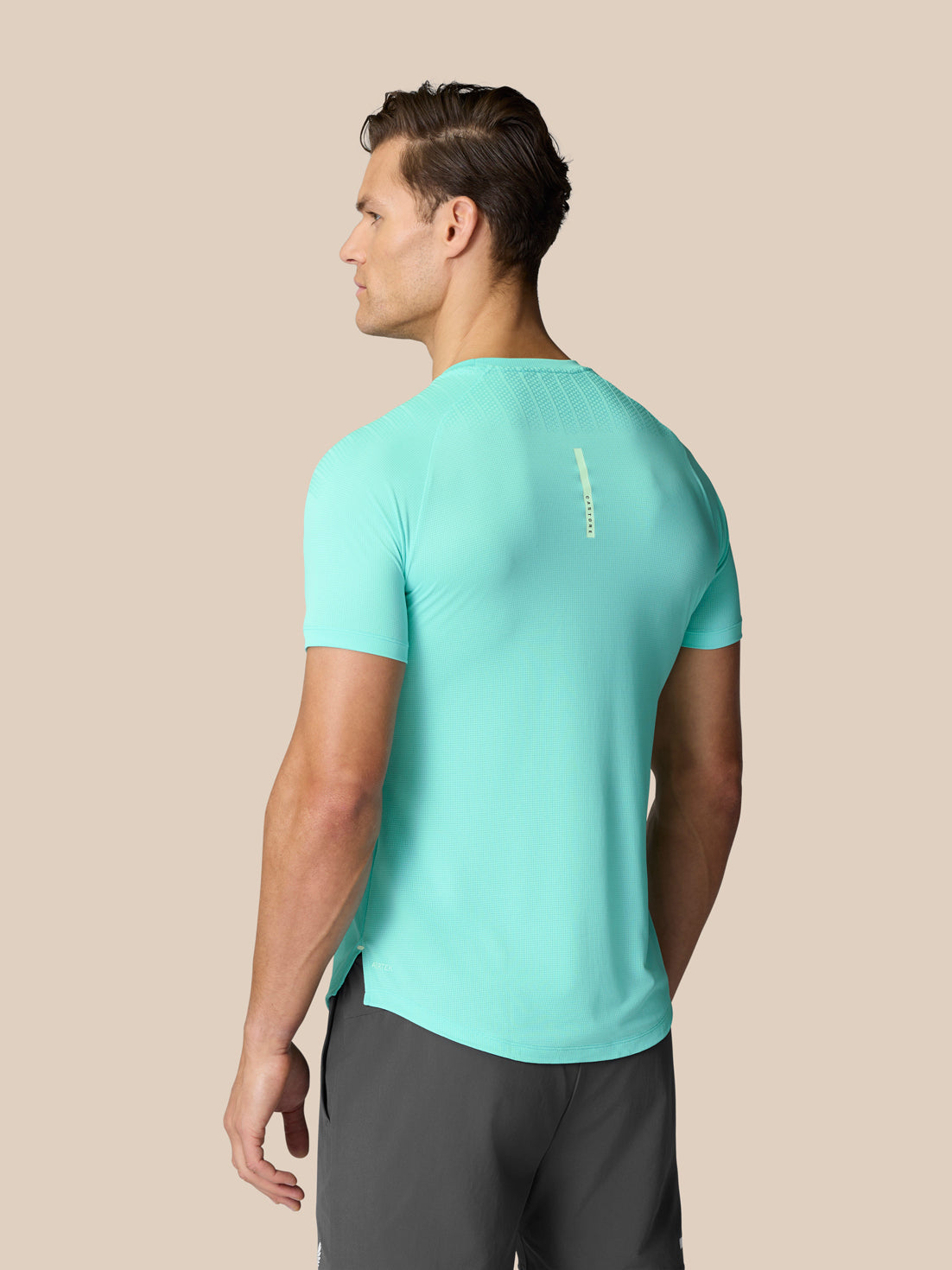 Camiseta Flow Training Muscle Grip – Agua claro - Light Aqua/White