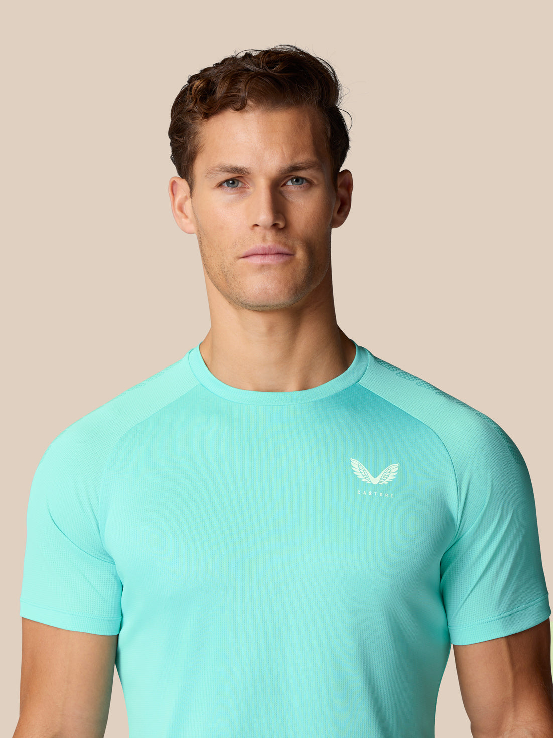 Camiseta Flow Training Muscle Grip – Agua claro - Light Aqua/White