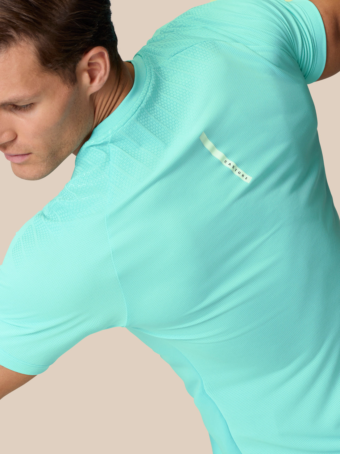Camiseta Flow Training Muscle Grip – Agua claro - Light Aqua/White