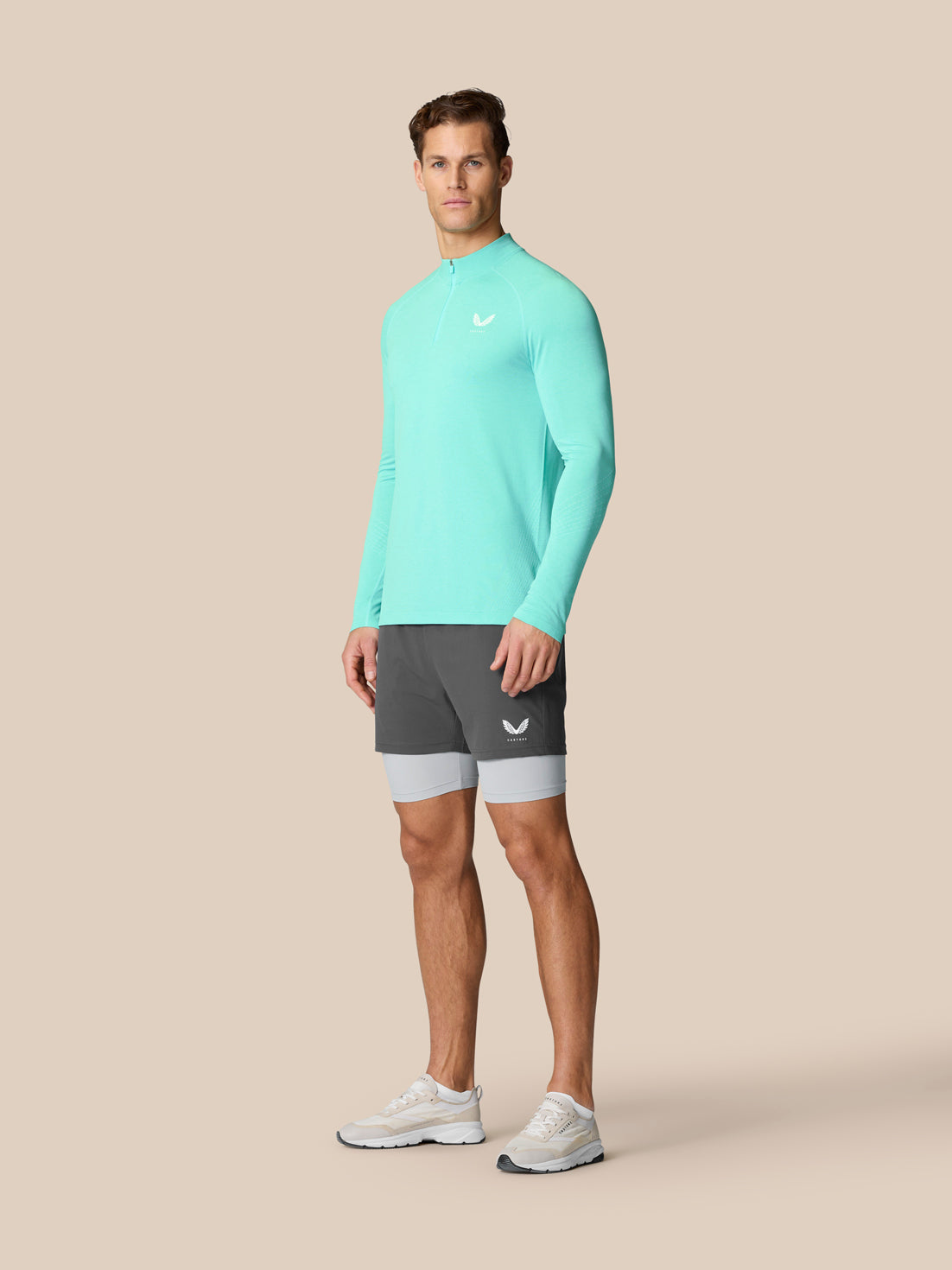Flow Trainings-1/4-Zip-Oberteil – Helles Aqua - Helles Aqua