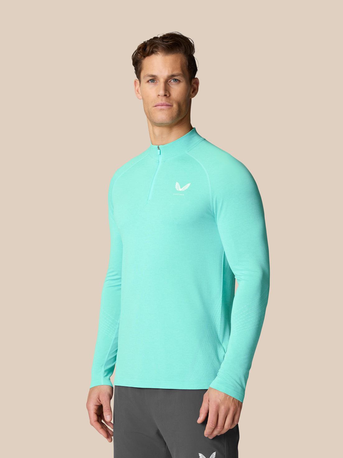 Flow Trainings-1/4-Zip-Oberteil – Helles Aqua - Helles Aqua